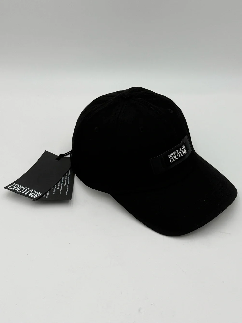 Versace Jeans Couture Black Logo Patch Baseball Cap Hat NWT Authe